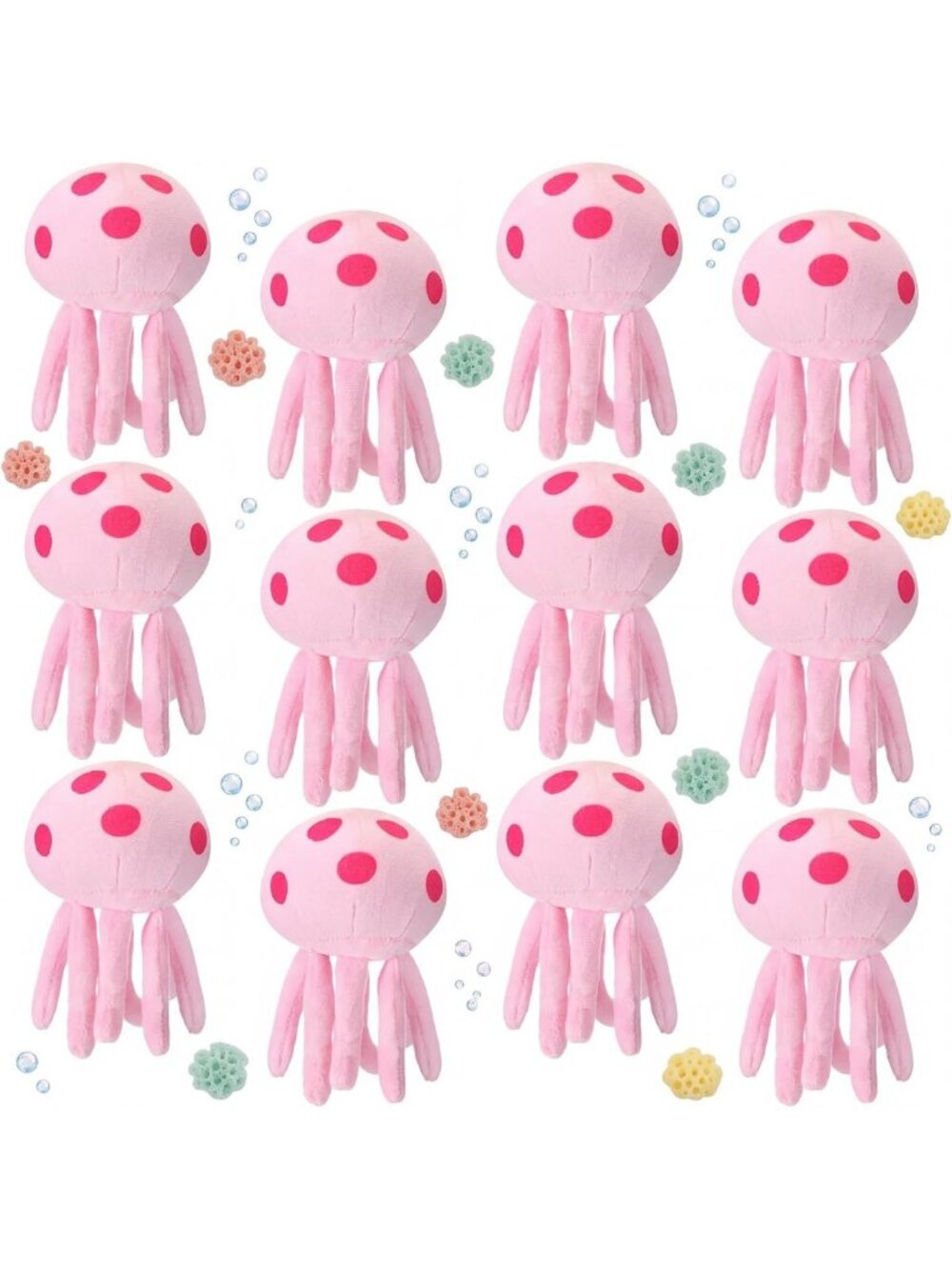 12 Pcs Jellyfish Plush Stuffed Animals - Ocean Themed Party Favors & Gifts